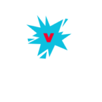 Logo de la agencia de marketing Viralizándote.com con una V central y salpicadura dinámica en colores contrastantes para representar innovación y alcance impactante.