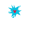 Logo de la agencia de marketing Viralizándote.com con una V central y salpicadura dinámica en colores contrastantes para representar innovación y alcance impactante.